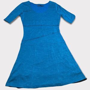 Prana Abilene Midi Dress Women's Size S Tiered Front Half Sleeves Wool Blend tea